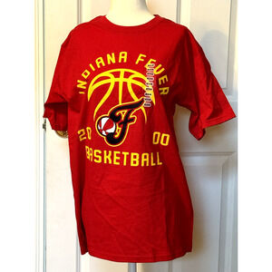 WNBA Indiana Fever Basketball Adult RED Short Sleeve T-Shirt Large NEW Official